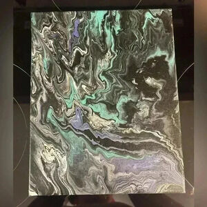 Original Pour Painting 8x10 Local Artist One Of A Kind Abstract Art Colorful Art